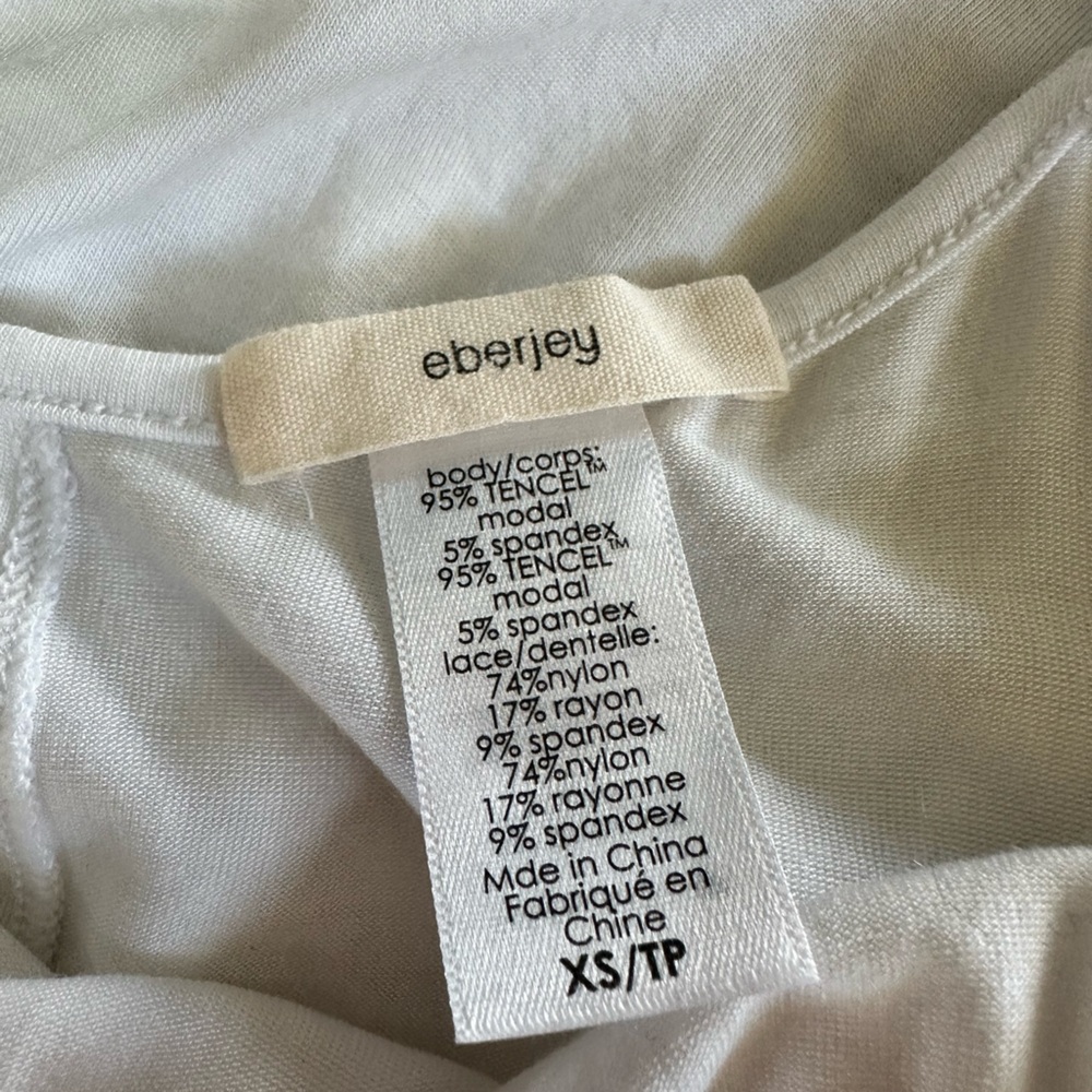 Eberjey White Lace Trim Pajama Set - Picture 6 of 6